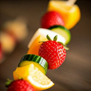 Obst und gemüsespieße